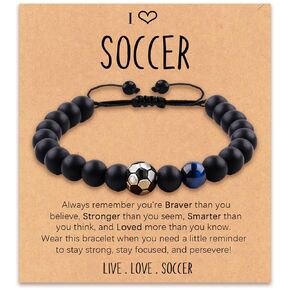 Hockey Soccer Baseball Basketball Bracelet Gifts for Teen Boys, Graduation Birthday Back to School Christmas Gifts for Boys Son Grandson Brother Nephew Friend