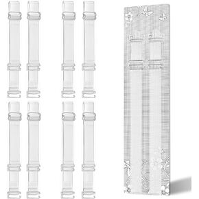 Xlrhong Clear Bra Straps, [4 Pairs] Invisible Non-Slip Adjustable Bra Straps, Transparent Bra Straps for Bra