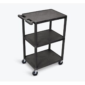 A-TO-Z SUPPLY Luxor 289-HE42-B Utility Cart - 3 Shelves Structural Foam Plastic