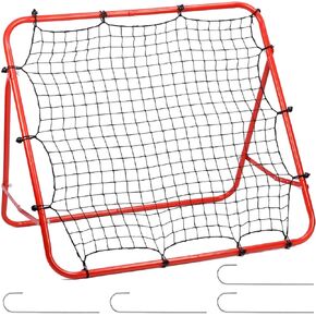Swpeet Duarble Foldable Football Training Rebounder Net with Thickened Tube and Rope Assortment Kit, Training Soccer Kickback Target Goal Net Perfect for Backyard Soccer Practice and Soccer Training