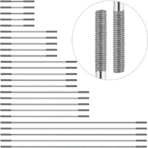 Rustark 25 Pcs M3 304 Stainless Steel Pushrod Connector Set Double End Threaded Rod for DIY RC Car, Boat, Car, Airplane, Helicopter Model(45mm, 75mm, 100mm, 120mm,200mm)