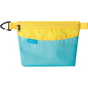 pack all Water-resistant Material Zipper Pouch, Mesh Zipper Bag for Storage, Travel, Office (Large) (Yellow)