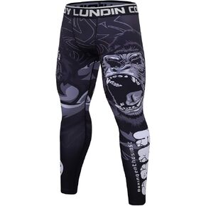Red Plume Men's Compression Pants, Sports Yoga Leggings & Workout Running Tights Cool Dry Base Layer Bottoms in Kuwait