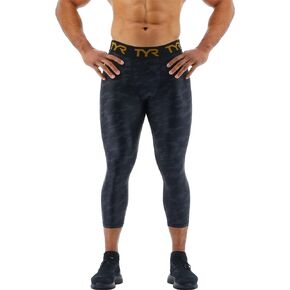 TYR Men's Athletic Performance Workout Compression Cropped Pants