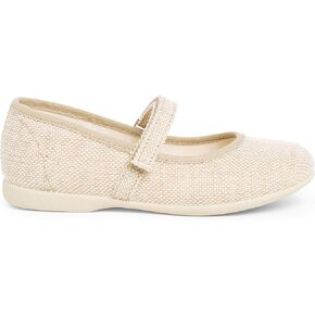 Pisamonas Girls Riptape Linen Mary Janes