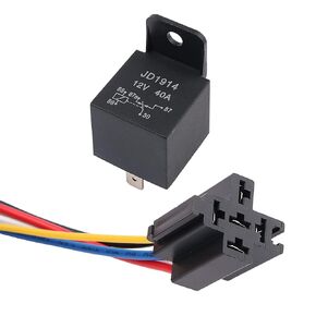 DIANQI 2-Pack 40Amp Automotive Relay with Socket Heavy Duty for Truck Car Van Motorcycle Boat Relay 4 Pin 24V DC