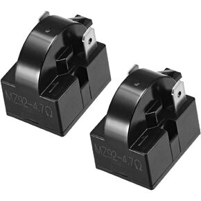 uxcell 2 Pcs 4.7 Ohm 2 Pin Refrigerator Start Relay for Compressor Black