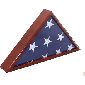 Solid Wood Memorial Flag Case Frame Display Case for 5x9.5' Flag Folded. for Funeral or Burial Flag, FC60-MAH in Kuwait