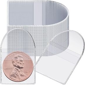 150 Pcs Single Pocket Coin Sleeves Currency Bill Holders Clear PVC Individual Sleeves Holders Coin Holder Currency Bills Protector Plastic Coin Pouch (Square, 2.2 x 2 Inch)