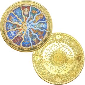 عملة تحدي آلهة الشمس الاثني عشر كوكبة محظوظة - ذهبية in Kuwait