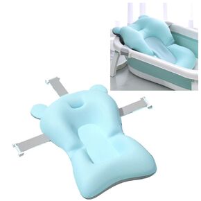 Baby Bath Cushion, Baby Bath Pad, Non-Slip Newborn Bathtub Mat Infant Bath Supporter Baby Bathtub Pillow Soft Quick Dry Adjustable Baby Bath Support Cushion for Newborn Infant