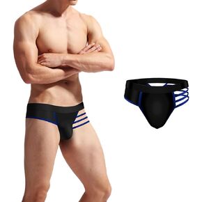 GENEMEN Mens Straps Thong Underwear Ice Silk Briefs G-string Panties Sexy Lingerie Straight Men Underpants