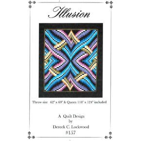 Lockwood Enterprises Illusion Quilt Pattern, Bargello Pieced from Yardage, 2 Size Options