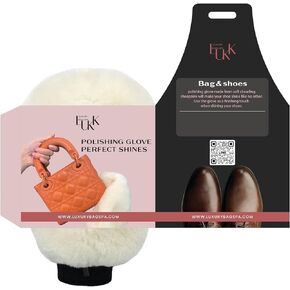 Authentic Lambswool Polishing Gloves 5.9x3.9 Inch - Ultra Soft Sheepskin Polishing Gloves Soft, Thick & Fluffy for Wash Mitt - Leather Bags, Shoes, Genuine & Faux Leather