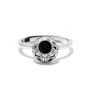 Bottled Up Designs Handmade Vintage Lace Adjustable Ring, Recycled Antique Black Depression Glass, Sterling Silver, Eco Friendly, Made in USA, Birthday Gifts, Mothers Day, Women, Anniversary