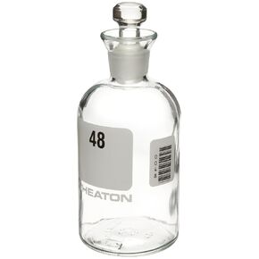 Wheaton 227497-02 BOD Bottle, 300mL, Robotic Stopper, Numbered 25-48, 69mm Diameter x 165mm Height (Case Of 24)