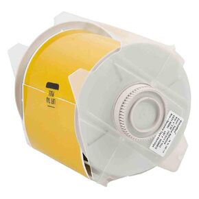 Brady High Adhesion Vinyl Label Tape (113114) - Yellow Vinyl Film - Compatible with GlobalMark Industrial Label Printer - 100' Length, 4" Width