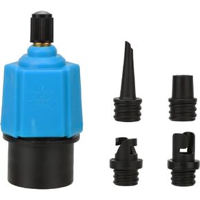 QKURT Inflatable SUP Pump Adaptor Air Pump Converter, Multifunction Sup Valve Adapter with 4 Air Valve Nozzles for Inflatable Boat, Stand Up Paddle Board, Inflatable Bed, Surf Paddle Board, Etc