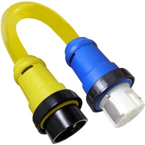 Conntek Marine Shore Pigtail Adapter Cord 50 Amp 125 Volt Shore Male Plug to 50 Amp 125/250 Volt Shore Female Connector