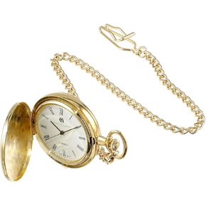 Charles Hubert 3840 Gold-Plated Mechanical Pocket Watch