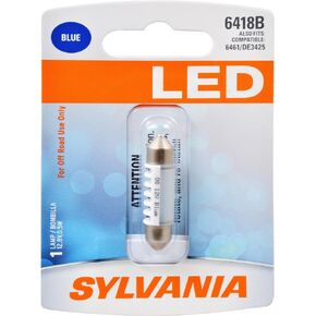 SYLVANIA - 6418 36mm Festoon LED Blue Mini Bulb - Bright LED Bulb, Ideal for Ash Tray, Dome, Engine Compartment and More. (Contains 1 Bulb)