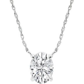 2 Carat Lab Grown Diamond Necklaces for Women | Solid 14K White Gold | GH VS SI Diamond Pendant | Ideal Gift for Her | Variety of Shapes to Choose From