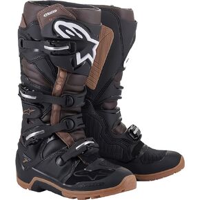 Alpinestars Tech 7 Enduro Boots Black/Dark Brown Sz 10 (2012114-1089-10)