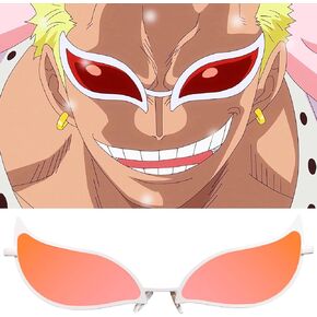 JIUMOZHI Doflamingo Sunglasses Cosplay Prop Cat Eye Sunglasses for Kids Adult Fashion Party Accessories