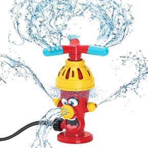 Hydrant Sprinkler for Kids Outdoor Play, Rotating Spray Outdoor Activity Water Toys Attaches to Garden Hose, Fun Summer Outdoor Toys