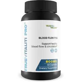 True Vitaliti Pro Blood Flow Pro L-Arginine - Our Best Circulation Supplement for True Vitality Male Blood Flow & Circulation Health - L-Arginine Mens Circulation Supplement - Help Blood Flow
