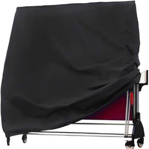 J&C Table Tennis Cover Upright 420D Ping Pong Table Cover, Black Full UV Protected Table Tennis Cover Outdoor Waterproof Heavy Duty, Ping Pong Table Outdoor Waterproof (black)