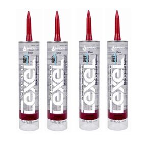 Sashco 13010 10.5oz Sashco Sealants Clear Lexel Adhesive Caulk, 10.5-Ounce - 4 Pack