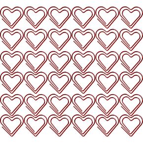 TOYMYTOY Love Heart Shaped Paper Clips Note Photo Sign Clips Bookmark Clips Stationery Office Accessories,100pcs(Red)
