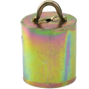 Mewutal 1pcs Iron Cowbells Gold Noise Maker Anti-lost Alarm for Sports Events Cow Sheep Horse, with Handle (4.33"×2.72")