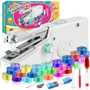 Handheld Sewing Machine with Accessories Kit,Mini Sewing Machine for Quick Stitching,Portable Sewing Machine Suitable for Home,Travel and DIY,Electric Handheld Sewing Machine for Beginners in Saudi Arabia