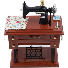 Framendino, Vintage Sewing Machine Jewelry Clockwork Music Boxes for Home Desk Decoration