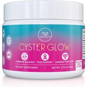 Herb Krave Cyster Glow Premium Myo-Inositol and D-Chiro Inositol Powder PCOS Supplement for Women -Ideal 40:1 Ratio-Hormone Balance, Fertility, Healthy Ovarian Function -Vitamin B8-30 Day Supply