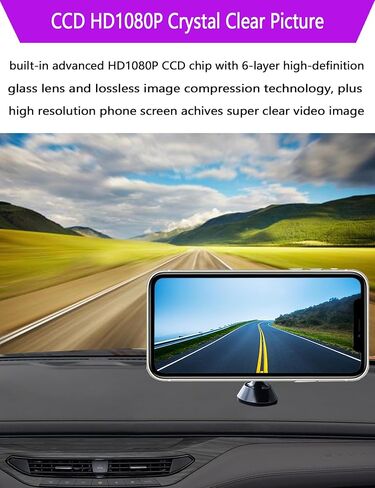Casoda Newest HD1080P Wireless Backup Camera, Super Strong 5G WiFi Signal Crystal Clear View Smooth Video, Support iPhone and Android Phone, Suitable for car SUV Pickup Sedan, 2-in-1 Easy to Install in Kuwait
