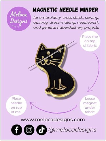 Meloca Designs Cat Needle Minder للغرز المتقاطعة والتطريز والخياطة واللحف والتطريز والخردوات in Kuwait