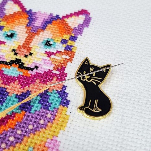 Meloca Designs Cat Needle Minder للغرز المتقاطعة والتطريز والخياطة واللحف والتطريز والخردوات in Kuwait