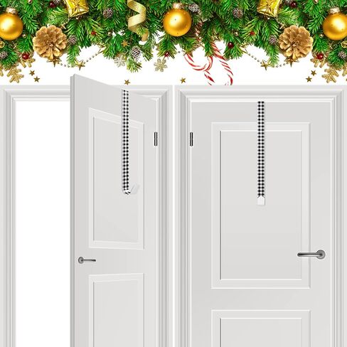 Whaline 2Pcs Christmas Wreath Hanger, 15 Inch Wreath Hangers for Front Door Plaids Xmas Wreath Door Hanger Long Metal Over The Door Wreath Hook Hanger for Xmas Wreath Home Decoration in Saudi Arabia