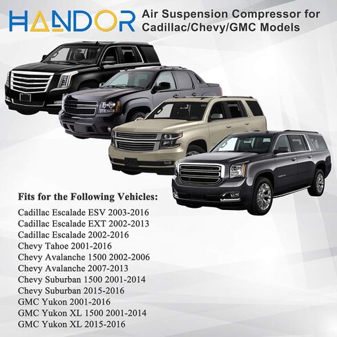 Handor 949-001 949-099 Air Ride Suspension w/Wire Harness Compressor Pump Compatible with 2001-2016 Chevy Tahoe Avalanche Suburban Escalade Yukon XL 1500 Replaces 15254590 4J-0003C 949001 949099 in Saudi Arabia