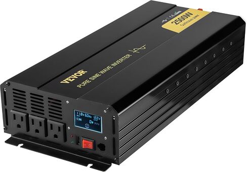 VEVOR Pure Sine Wave Inverter, 5000 Watt, Power Inverter, DC 12V to AC 120V Car Inverter, with LCD Display, USB Port and Remote Controller, Power Converter for Car RV Truck Solar System Travel Camping in Saudi Arabia