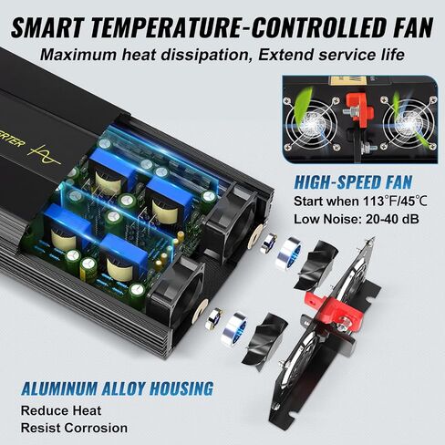 VEVOR Pure Sine Wave Inverter, 5000 Watt, Power Inverter, DC 12V to AC 120V Car Inverter, with LCD Display, USB Port and Remote Controller, Power Converter for Car RV Truck Solar System Travel Camping in Saudi Arabia