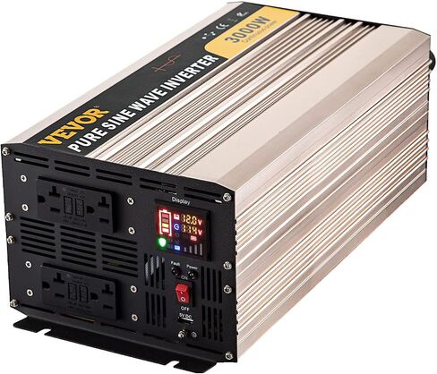 VEVOR Pure Sine Wave Inverter, 5000 Watt, Power Inverter, DC 12V to AC 120V Car Inverter, with LCD Display, USB Port and Remote Controller, Power Converter for Car RV Truck Solar System Travel Camping in Saudi Arabia