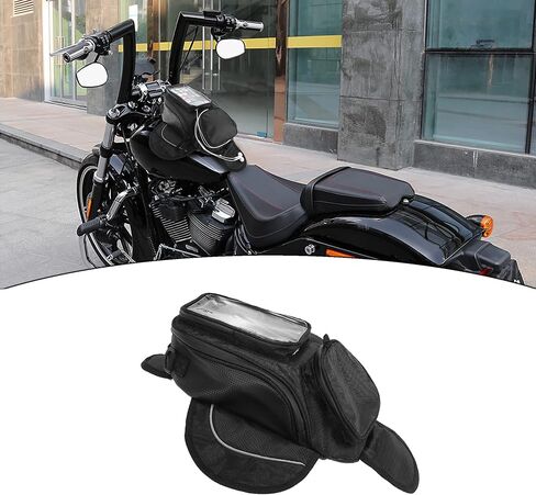Motoforti Universal Motorcycle Magnetic Tank Bag Fuel Saddlebag with 7 Inch Bag with Strap Black in Saudi Arabia