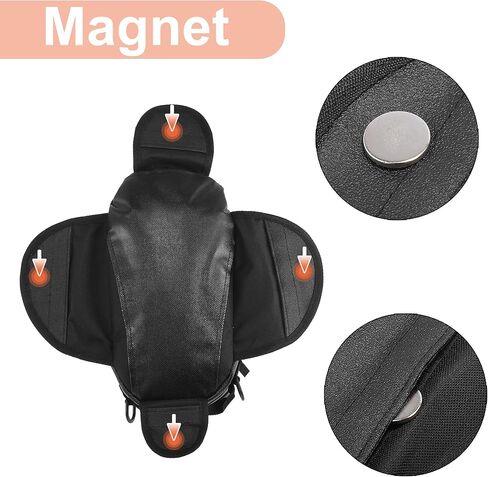 Motoforti Universal Motorcycle Magnetic Tank Bag Fuel Saddlebag with 7 Inch Bag with Strap Black in Saudi Arabia