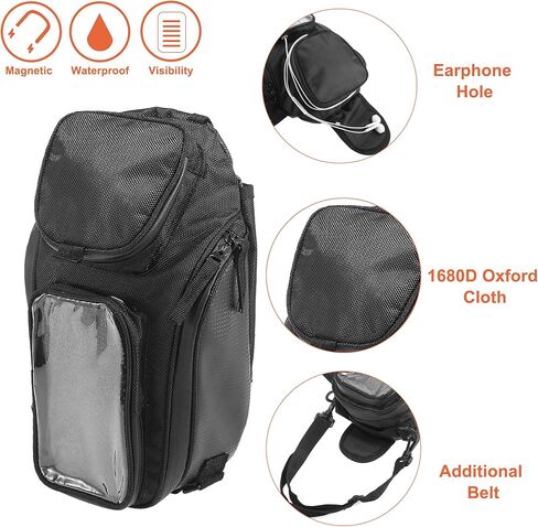 Motoforti Universal Motorcycle Magnetic Tank Bag Fuel Saddlebag with 7 Inch Bag with Strap Black in Saudi Arabia