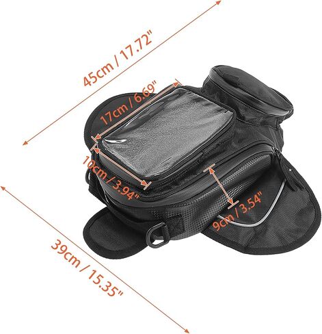 Motoforti Universal Motorcycle Magnetic Tank Bag Fuel Saddlebag with 7 Inch Bag with Strap Black in Saudi Arabia