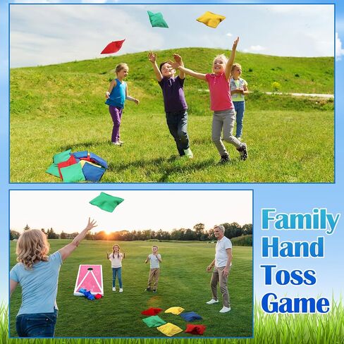Foilswirl 36 Pieces 5" x 5" Nylon Bean Bags for Tossing Colorful Cornhole Bean Bags Set for Kids Hand Tossing Game Family Games Tossing Beanbags for Cornhole Party Supplies (Vivid Color,Classic) in Saudi Arabia